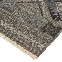 Weave And Wander Eckhart Geometric Hand Knotted Indoor Rectangle Runners