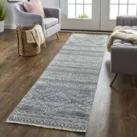 Weave And Wander Eckhart Geometric Hand Knotted Indoor Rectangle Runners