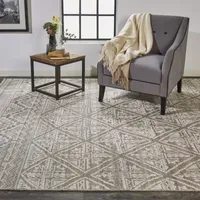 Weave And Wander Eckhart Geometric Hand Knotted Indoor Rectangle Accent Rugs