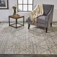 Weave And Wander Eckhart Geometric Hand Knotted Indoor Rectangle Area Rugs