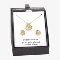 Sparkle Allure 2-pc. Cubic Zirconia 14K Gold Over Brass Knot Jewelry Set