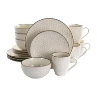 Elama Honey Ivory 16-pc. Stoneware Dinnerware Set