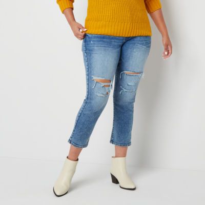 a.n.a Plus Womens High Rise Straight Leg Jean
