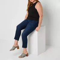 a.n.a Plus Womens High Rise Straight Leg Jean