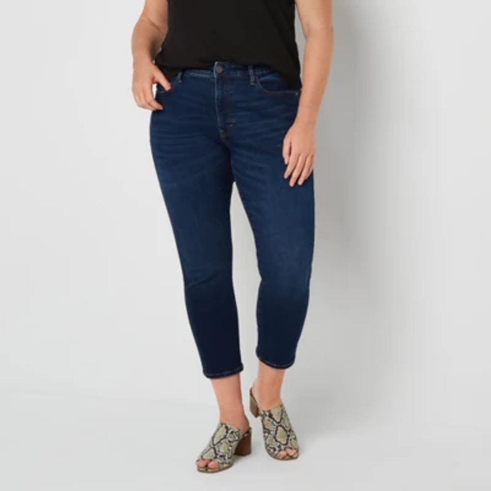 a.n.a Plus Womens High Rise Straight Leg Jean