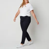 Liz Claiborne Plus Womens Sara Mid Rise Slim Fit, Skinny Leg Jean