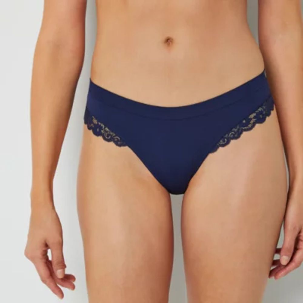 Ambrielle Seamless with Lace Thong Panty