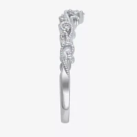 Womens 1/10 CT. T.W. Natural White Diamond 10K Gold Wedding Ring Enhancer