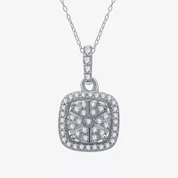 (H-I / I1) Womens 1/4 CT. T.W. Lab Grown White Diamond Sterling Silver Pendant Necklace