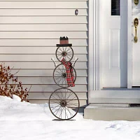 Glitzhome Snowman Wheel Christmas Yard Art