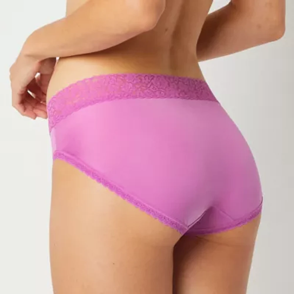 Ambrielle Everyday High Cut With Lace Trim Panty