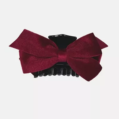 Bijoux Bar Red Velvet Bow Claw Hair Clip