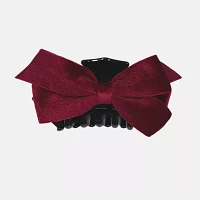 Bijoux Bar Green Velvet Bow Claw Hair Clip