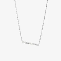 1/5 CT. Natural White Diamond Sterling Silver Bar 2-pc. Jewelry Set