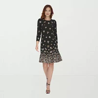 Marc New York Womens 3/4 Sleeve Floral Shift Dress