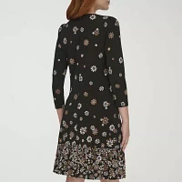 Marc New York Womens 3/4 Sleeve Floral Shift Dress