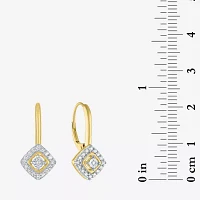 (G-H / I1-I2) 1/6 CT. T.W. Lab Grown White Diamond 10K Gold Cushion Hoop Earrings