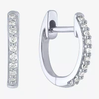 (I1-I2/G-H) 1/10 CT. T.W. Lab Grown White Diamond 10K White Gold Hoop Earrings