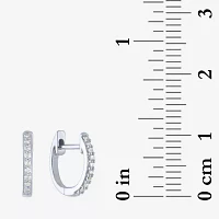 (I1-I2/G-H) 1/10 CT. T.W. Lab Grown White Diamond 10K White Gold Hoop Earrings