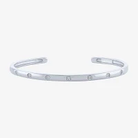 Yes,Please! Womens Diamond Accent White 14K Sterling Silver Cuff Bracelet