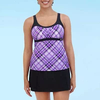 ZeroXposur Plaid Tankini Swimsuit Top