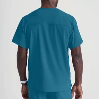Skechers Sk0112 Structure 1-Pocket Mens Big and Tall V Neck Short Sleeve Tag Free Stretch Fabric Moisture Wicking Scrub Top