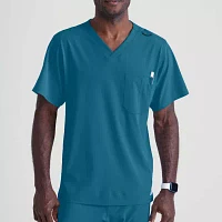Skechers Sk0112 Structure 1-Pocket Mens Big and Tall V Neck Short Sleeve Tag Free Stretch Fabric Moisture Wicking Scrub Top