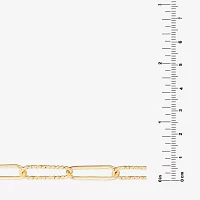 Silver Reflections Textured 14K Gold Over Brass 16 Inch Paperclip Chain Necklace