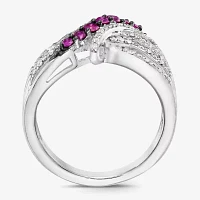 LIMITED QUANTITIES 3/8 CT. T.W. White and Color-Enhanced Purple Diamond Bypass Ring