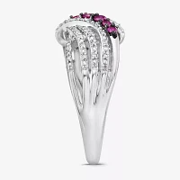 LIMITED QUANTITIES 3/8 CT. T.W. White and Color-Enhanced Purple Diamond Bypass Ring