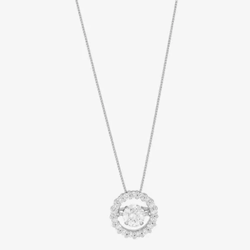 (H-I / Si1-Si2) Womens 3/4 CT. T.W. Lab Grown White Diamond 10K White Gold Circle Pendant Necklace