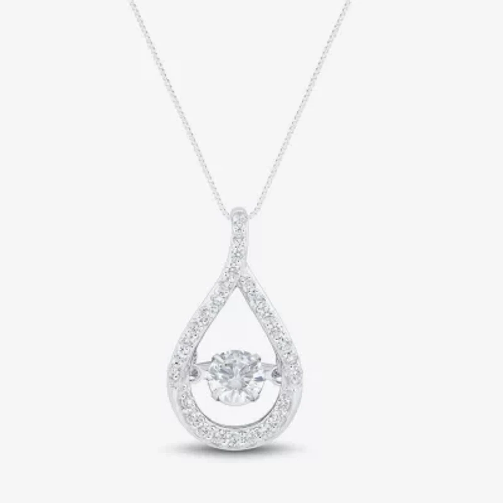 (H-I / Si1-Si2) Womens 1/2 CT. T.W. Lab Grown White Diamond 10K White Gold Pear Pendant Necklace