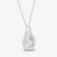 (H-I / Si1-Si2) Womens 1/2 CT. T.W. Lab Grown White Diamond 10K White Gold Pear Pendant Necklace