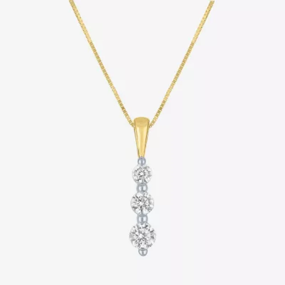 (G-H / Si2-I1) Womens 1/3 CT. T.W. Lab Grown White Diamond 10K Gold 16 Inch Pendant Necklace