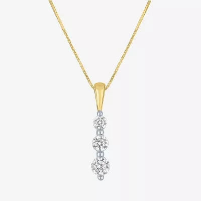 (G-H / Si2-I1) Womens 1/3 CT. T.W. Lab Grown White Diamond 10K Gold 16 Inch Pendant Necklace
