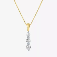 (G-H / Si2-I1) Womens 1/3 CT. T.W. Lab Grown White Diamond 10K Gold 16 Inch Pendant Necklace