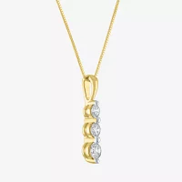 (G-H / Si2-I1) Womens 1/3 CT. T.W. Lab Grown White Diamond 10K Gold 16 Inch Pendant Necklace