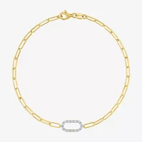 Yes, Please! (G-H / I1-I2) 14K Gold Over Silver 8 Inch Paperclip Chain Bracelet