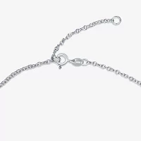 Sterling Silver 10 Inch Solid Cable Heart Ankle Bracelet