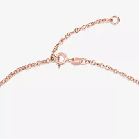 14K Rose Gold Over Silver 10 Inch Solid Cable Heart Ankle Bracelet