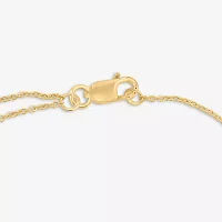 Double Strand Station 14K Gold Over Silver 10 Inch Solid Cable Ankle Bracelet