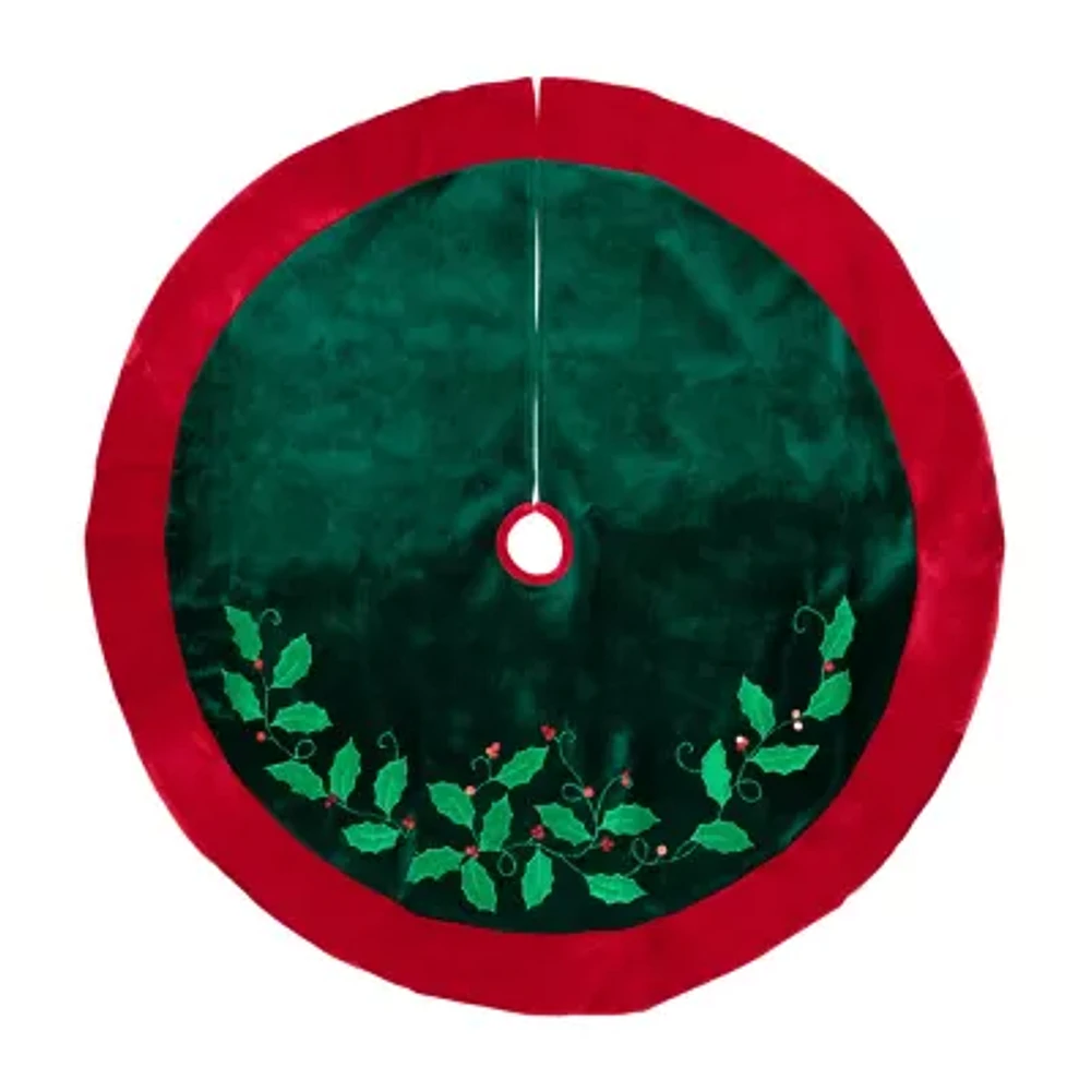 Northlight Dark Green Velveteen Indoor Tree Skirt