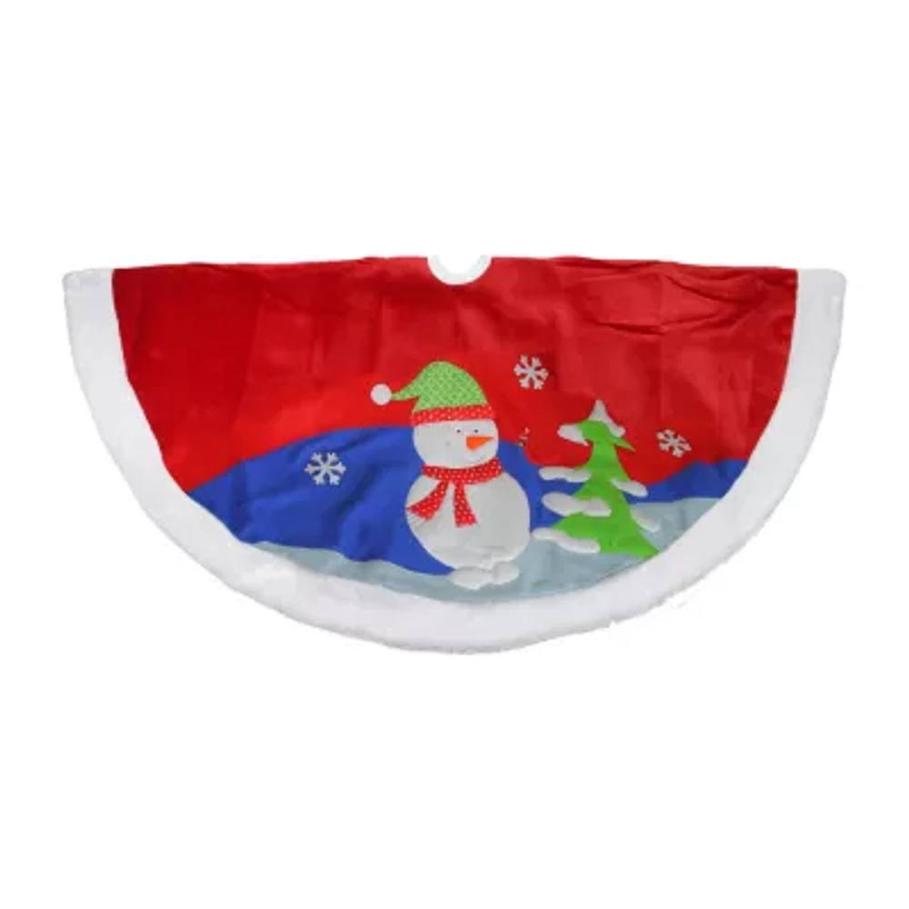 Fleece Snowman Winter Indoor Tree Skirt