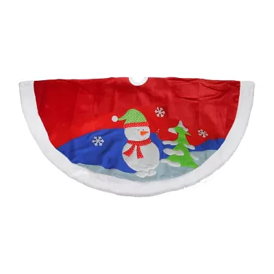 Fleece Snowman Winter Indoor Tree Skirt