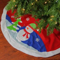 Fleece Snowman Winter Indoor Tree Skirt