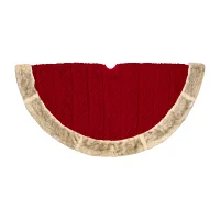 Northlight Cable Knit  Faux Fur Indoor Tree Skirt