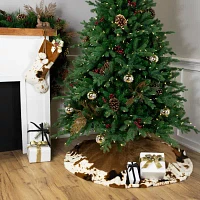 Northlight Corduroy   With Faux Fur Indoor Tree Skirt