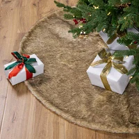 Northlight 48in Brown Wolf Fur Indoor Tree Skirt