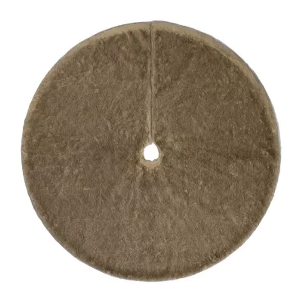 Northlight 48in Brown Wolf Fur Indoor Tree Skirt