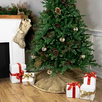 Northlight 48in Brown Wolf Fur Indoor Tree Skirt